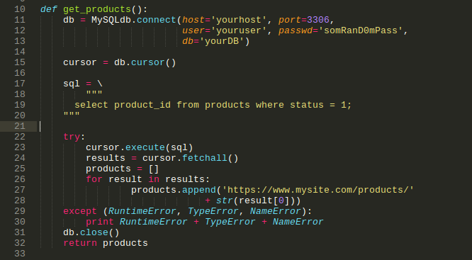 dynamic content sitemap python