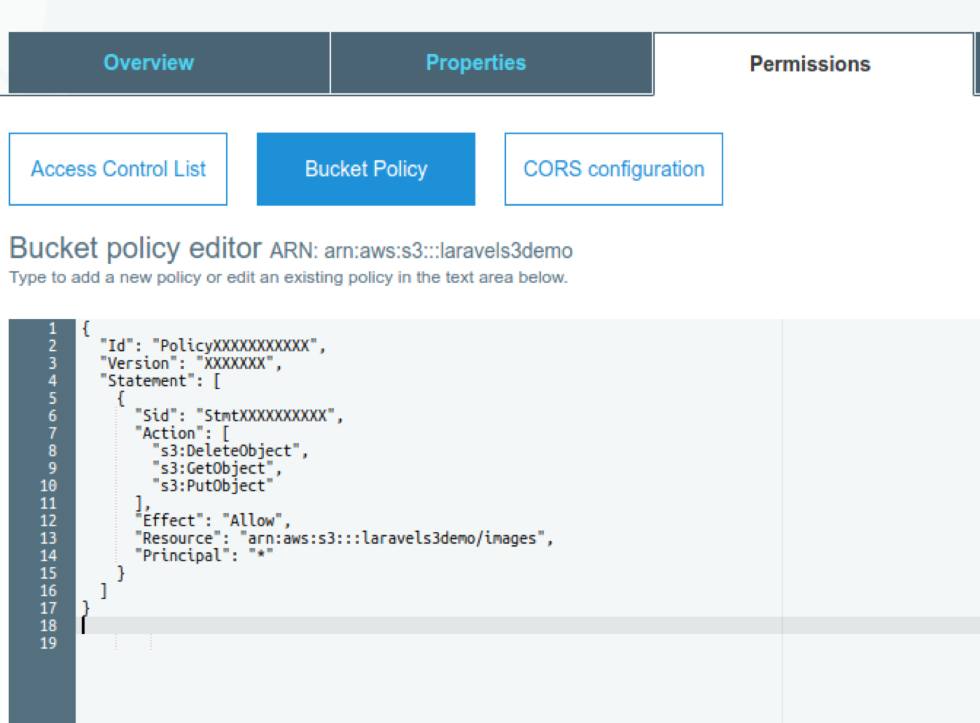 4-amazon s3 bucket policy for laravel